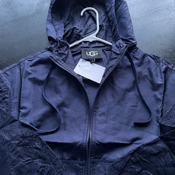 Authentic UGG Chiara Full-zip Hooded Jacket Women's S, Sophisticated Navy Blue! - Picture 2 of 13